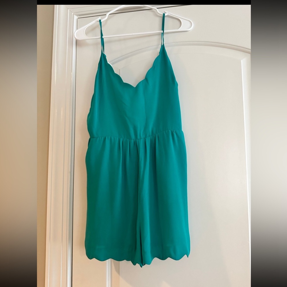 Boho Blu teal romper sz small